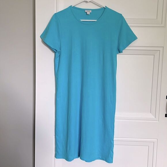 J. Crew Factory Blue T-shirt Dress - Picture 1 of 5